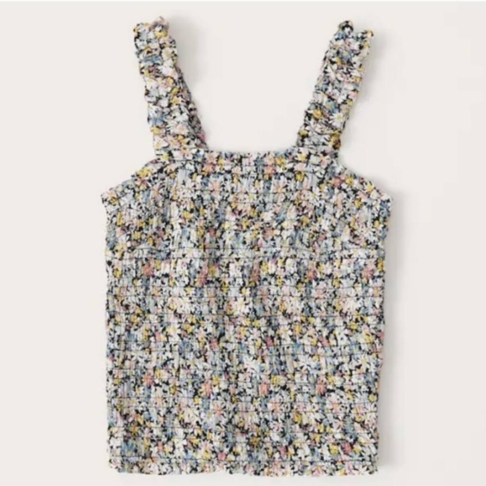 Abercrombie smocked floral tank